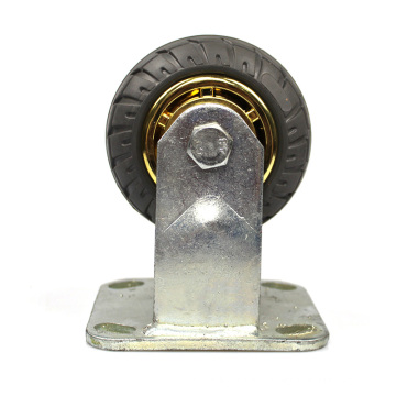 4 inch heavy duty flat plate rigid gray rubber mute casters